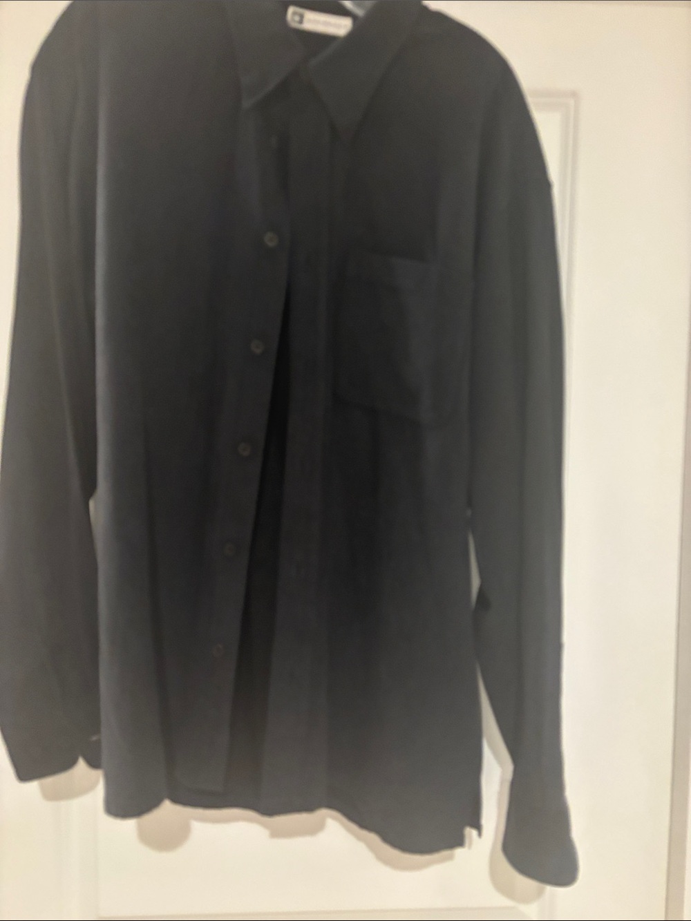 Black Men's Button-Up Shirt Jacket